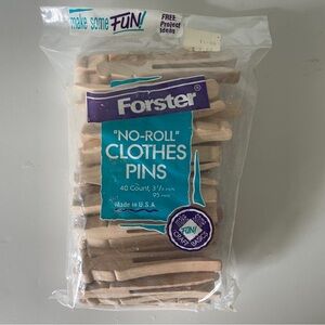 ✨NWT VINTAGE Forster No-Roll Clothes Pins ORIGINAL PACKAGING W/INSTRUCTIONS❗️